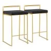 Lumisource Fuji Counter Stool in Gold with Black Velvet Cushion, PK 2 -Kitchen & Dining Furniture Sales Store LumiSource20LLC Fujixx20Counterxx20Stoolxx20AUxx20VBKxx20Pairxxhrxxdf000a