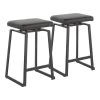 Lumisource Geo Upholstered Counter Stool in Black Metal, Black Faux Leather, PK 2 -Kitchen & Dining Furniture Sales Store LumiSource20LLC Geoxx20Upholsteredxx20Counterxx20Stoolxx20BKxx20BKxx20Pairxxhrxx6e3285