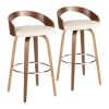 Lumisource Grotto Barstool in Walnut and Cream Faux Leather, PK 2 -Kitchen & Dining Furniture Sales Store LumiSource20LLC Grottoxx20Barstoolxx20WLxx20CRxx20Pairxxhrxxb92f79