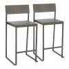 Lumisource Industrial Fuji Counter Stool in Antique Metal, Espresso Bamboo, PK 2 -Kitchen & Dining Furniture Sales Store LumiSource20LLC Industrialxx20Fujixx20Counterxx20Stoolxx20ANxx20Exx20Pairxxhrxxfecc45
