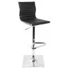 Lumisource Masters Adjustable Swivel Barstool in Black Faux Leather