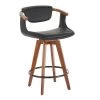 Lumisource Oracle Counter Stool in Walnut Bamboo and Black Faux Leather -Kitchen & Dining Furniture Sales Store LumiSource20LLC Oraclexx20Counterxx20Stoolxx20WLxx20BKxx20Mainxxhrxx07028b