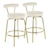 Lumisource Rhonda Counter Stool in Gold Metal and Cream Velvet, PK 2 -Kitchen & Dining Furniture Sales Store LumiSource20LLC Rhondaxx20Counterxx20Stoolxx20AUxx20CRxx20Pairxxhrxx50b7ce