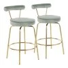 Lumisource Rhonda Counter Stool in Gold Metal and Sage Green Velvet, PK 2 -Kitchen & Dining Furniture Sales Store LumiSource20LLC Rhondaxx20Counterxx20Stoolxx20AUxx20LGNxx20Pairxxhrxxd309c7