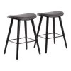 Lumisource Saddle Counter Stool in Black and Grey, PK 2