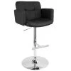 Lumisource Stout Adjustable Swivel Barstool and Black Faux Leather