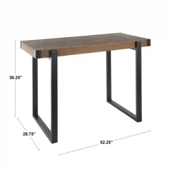 Lumisource Odessa Counter Table in Black Metal and Brown Bamboo -Kitchen & Dining Furniture Sales Store LumiSource20LLC T36xxODESAxxBKxxBNxxDIMxx005749