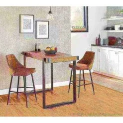 Lumisource Odessa Counter Table in Black Metal and Brown Bamboo -Kitchen & Dining Furniture Sales Store LumiSource20LLC T36xxODESAxxBKxxBNxxxx14xxxxeb7831