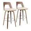 Lumisource Trilogy Barstool in Walnut and Cream Faux Leather, PK 2 -Kitchen & Dining Furniture Sales Store LumiSource20LLC Trilogyxx20Barstoolxx20WLxx20CRxx20Pairxxhrxx0865f2