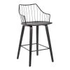 Lumisource Winston Counter Stool in Black Wood and Black Metal