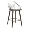 Lumisource Winston Counter Stool in Dark Walnut Wood and Brown Metal -Kitchen & Dining Furniture Sales Store LumiSource20LLC Winstonxx20Counterxx20Stoolxx20WLxx20BNxx20Mainxxhrxx3893a6