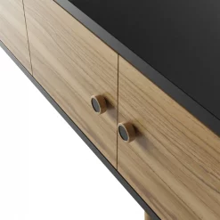 Manhattan Comfort Theodore 60.0 Sideboard, Black and Cinnamon -Kitchen & Dining Furniture Sales Store Manhattan20Comfort 1022152xxE