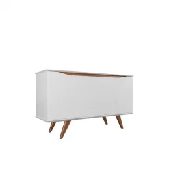 Manhattan Comfort Tudor 53.15 Sideboard with 4 Shelves in White Matte and Maple Cream -Kitchen & Dining Furniture Sales Store Manhattan20Comfort 1027751xxFxx1e52b7