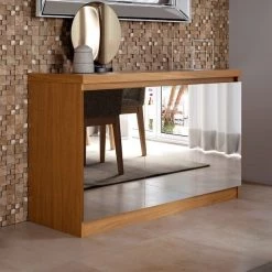 Manhattan Comfort Viennese 2.0 - 46.81 Buffet Stand with Mirrors, Maple Cream -Kitchen & Dining Furniture Sales Store Manhattan20Comfort 1524351xxB