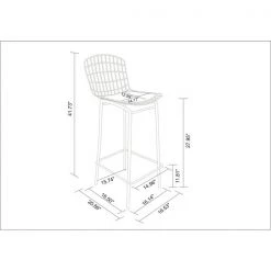 Manhattan Comfort Madeline Barstool, Silver and Black -Kitchen & Dining Furniture Sales Store Manhattan20Comfort 198AMC1xxC