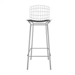 Manhattan Comfort Madeline Barstool, Silver and Black -Kitchen & Dining Furniture Sales Store Manhattan20Comfort 198AMC1xxF