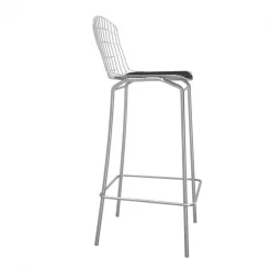Manhattan Comfort Madeline Barstool, Silver and Black -Kitchen & Dining Furniture Sales Store Manhattan20Comfort 198AMC1xxH