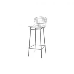 Manhattan Comfort Madeline Barstool, Charcoal Grey and White