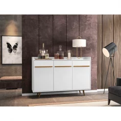 Manhattan Comfort Bradley 53.54 Buffet Stand, White -Kitchen & Dining Furniture Sales Store Manhattan20Comfort 230BMC6xxE