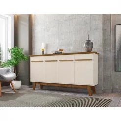 Manhattan Comfort Yonkers 62.99 Sideboard, Off White and Cinnamon -Kitchen & Dining Furniture Sales Store Manhattan20Comfort 232BMC12xxB