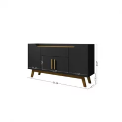 Manhattan Comfort Addie 53.54 Sideboard with 5 Shelves in Matte Black and Cinnamon -Kitchen & Dining Furniture Sales Store Manhattan20Comfort 244BMC82xxCxxb921cb