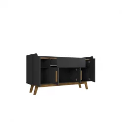 Manhattan Comfort Addie 53.54 Sideboard with 5 Shelves in Matte Black and Cinnamon -Kitchen & Dining Furniture Sales Store Manhattan20Comfort 244BMC82xxDxx5a3f49