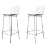Manhattan Comfort Madeline Barstool, Silver and Black, PK2 -Kitchen & Dining Furniture Sales Store Manhattan20Comfort 2xx198AMC1xxA