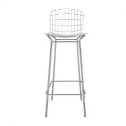 Manhattan Comfort Madeline Barstool, Silver and White, PK2 -Kitchen & Dining Furniture Sales Store Manhattan20Comfort 2xx198AMC2xxF
