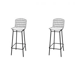 Manhattan Comfort Madeline Barstool, Black and White, PK2