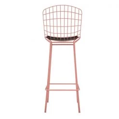 Manhattan Comfort Madeline Barstool, Rose Pink Gold and Black, PK2 -Kitchen & Dining Furniture Sales Store Manhattan20Comfort 2xx198AMC5xxF