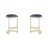 Manhattan Comfort Aura Bar Stool in Blue and Polished Brass (Set of 2) -Kitchen & Dining Furniture Sales Store Manhattan20Comfort 2xxBS006xxBLxxAxx5bb08e