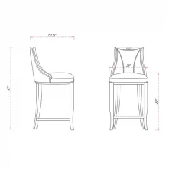 Manhattan Comfort Emperor Bar Stool in Cream and Walnut (Set of 2) -Kitchen & Dining Furniture Sales Store Manhattan20Comfort 2xxBS008xxCRxxCxxebe17a