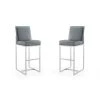 Manhattan Comfort Element 29" Faux Leather Bar Stool in Graphite and Polished Chrome (Set of 2) -Kitchen & Dining Furniture Sales Store Manhattan20Comfort 2xxBS010xxGPxxAxx1a7de6