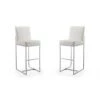 Manhattan Comfort Element 29" Faux Leather Bar Stool in Pearl White and Polished Chrome (Set of 2) -Kitchen & Dining Furniture Sales Store Manhattan20Comfort 2xxBS010xxPWxxAxxf378b5