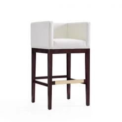 Manhattan Comfort Kingsley Barstool in Ivory and Dark Walnut (Set of 2) -Kitchen & Dining Furniture Sales Store Manhattan20Comfort 2xxBS012xxIVxxDxx59e017