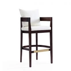 Manhattan Comfort Ritz Barstool in Ivory and Dark Walnut (Set of 2) -Kitchen & Dining Furniture Sales Store Manhattan20Comfort 2xxBS013xxIVxxDxx0da2cd