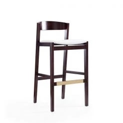 Manhattan Comfort Klismos Barstool in Ivory and Dark Walnut (Set of 2) -Kitchen & Dining Furniture Sales Store Manhattan20Comfort 2xxBS014xxIVxxDxx39bfec