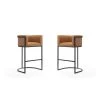 Manhattan Comfort Cosmopolitan Barstool in Camel and Black (Set of 2) -Kitchen & Dining Furniture Sales Store Manhattan20Comfort 2xxBS015xxCLxxAxx624397
