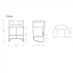 Manhattan Comfort Cosmopolitan Barstool in Grey and Black (Set of 2) -Kitchen & Dining Furniture Sales Store Manhattan20Comfort 2xxBS015xxGYxxCxx092c48