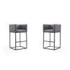 Manhattan Comfort Embassy Barstool in Grey and Black (Set of 2) -Kitchen & Dining Furniture Sales Store Manhattan20Comfort 2xxBS018xxGYxxAxx19da70