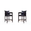 Manhattan Comfort Ritz Counter Stool in Black and Dark Walnut (Set of 2) -Kitchen & Dining Furniture Sales Store Manhattan20Comfort 2xxCS006xxBKxxAxx421deb