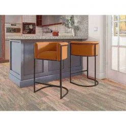 Manhattan Comfort Cosmopolitan Counter Stool in Camel and Black (Set of 2) -Kitchen & Dining Furniture Sales Store Manhattan20Comfort 2xxCS008xxCLxxBxxae3c3e