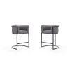 Manhattan Comfort Cosmopolitan Counter Stool in Grey and Black (Set of 2)
