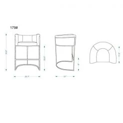 Manhattan Comfort Cosmopolitan Counter Stool in Pebble and Black (Set of 2) -Kitchen & Dining Furniture Sales Store Manhattan20Comfort 2xxCS008xxPExxCxx70e657