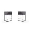 Manhattan Comfort Embassy Counter Stool in Grey and Black (Set of 2)