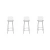 Manhattan Comfort Madeline Barstool, Silver and White, PK3