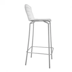 Manhattan Comfort Madeline Barstool, Silver and White, PK3 -Kitchen & Dining Furniture Sales Store Manhattan20Comfort 3xx198AMC2xxE