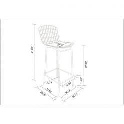 Manhattan Comfort Madeline Barstool, Black, PK3 -Kitchen & Dining Furniture Sales Store Manhattan20Comfort 3xx198AMC3xxC