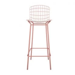 Manhattan Comfort Madeline Barstool, Rose Pink Gold and White, PK3 -Kitchen & Dining Furniture Sales Store Manhattan20Comfort 3xx198AMC6xxH
