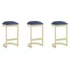 Manhattan Comfort Aura Bar Stool in Blue and Polished Brass (Set of 3) -Kitchen & Dining Furniture Sales Store Manhattan20Comfort 3xxBS006xxBLxxAxx117d84